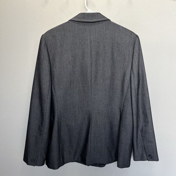 Style & Co Collection | Gray Topstitch Blazer Jacket Size 14 Shoulder Pads - Picture 5 of 5